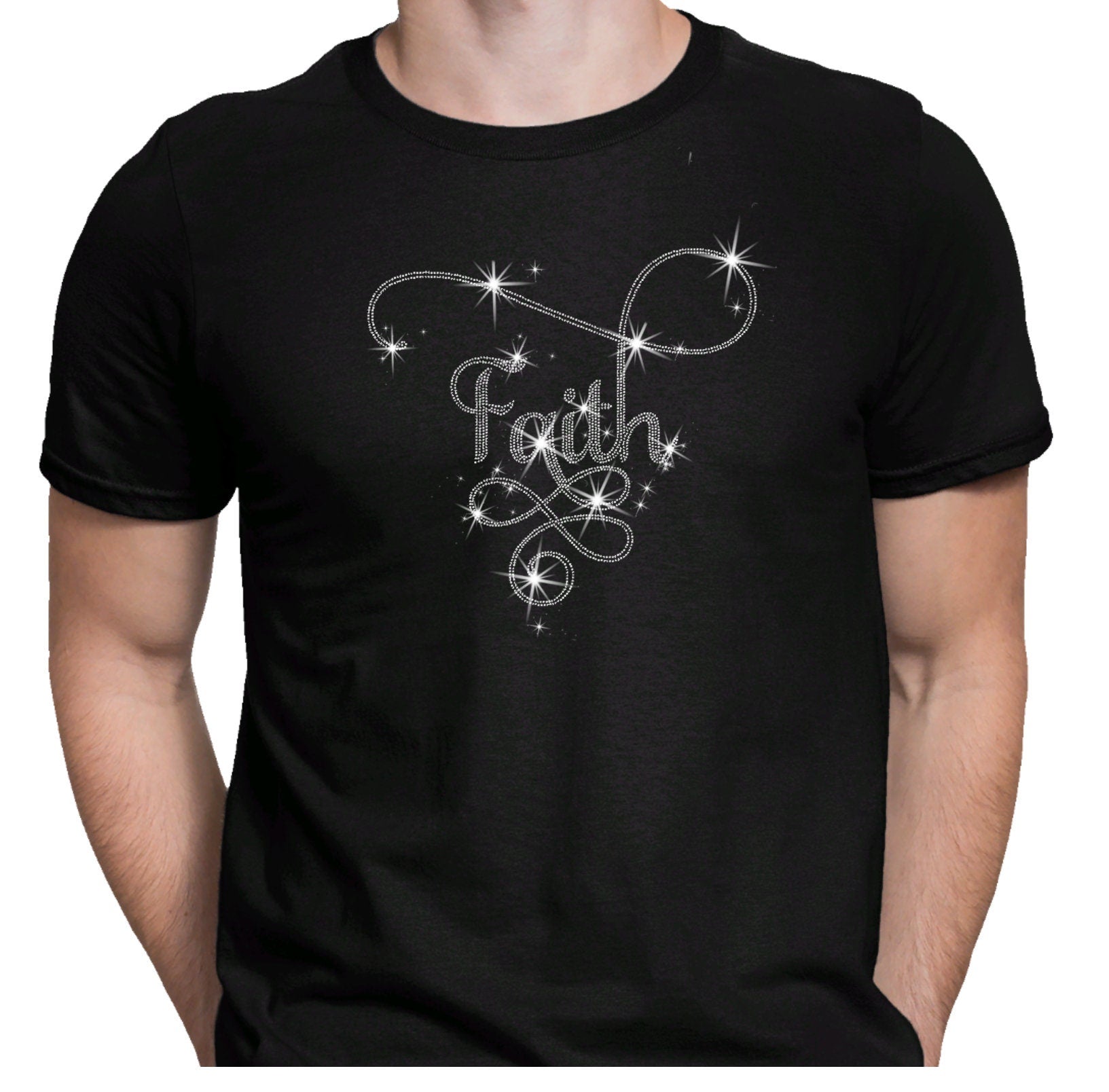 Faith Rhinestone T-Shirt: Retro Christian Mom Gift
