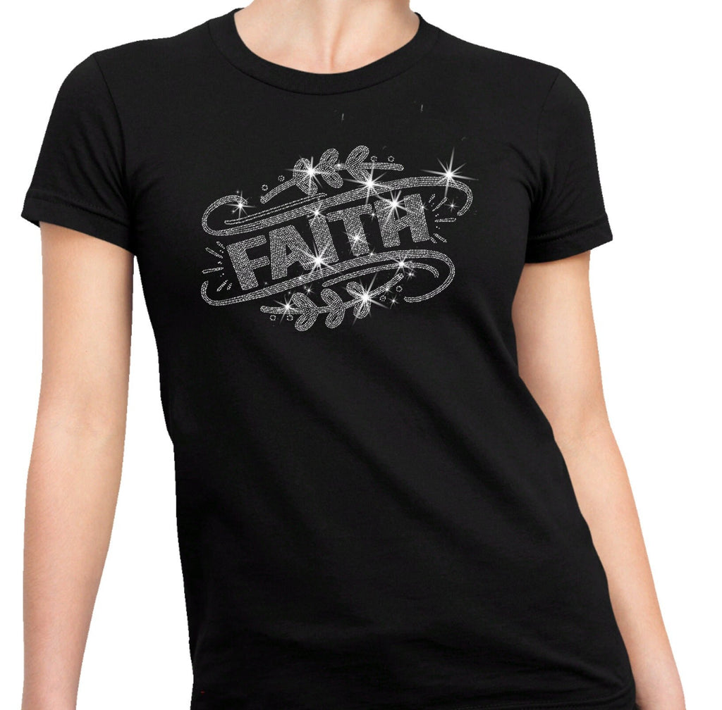 Faith Rhinestone T-Shirt: Christian Gift, Love & Grace