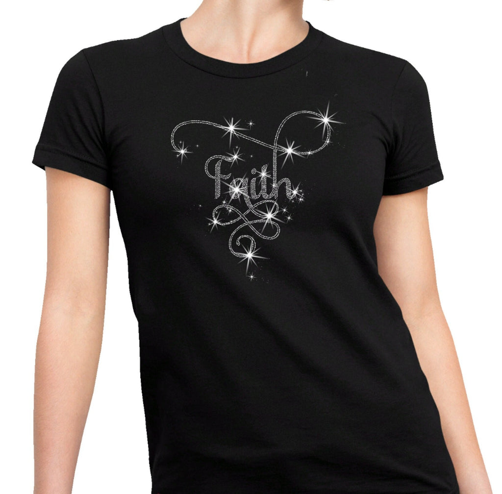 Faith Rhinestone T-Shirt: Retro Christian Mom Gift