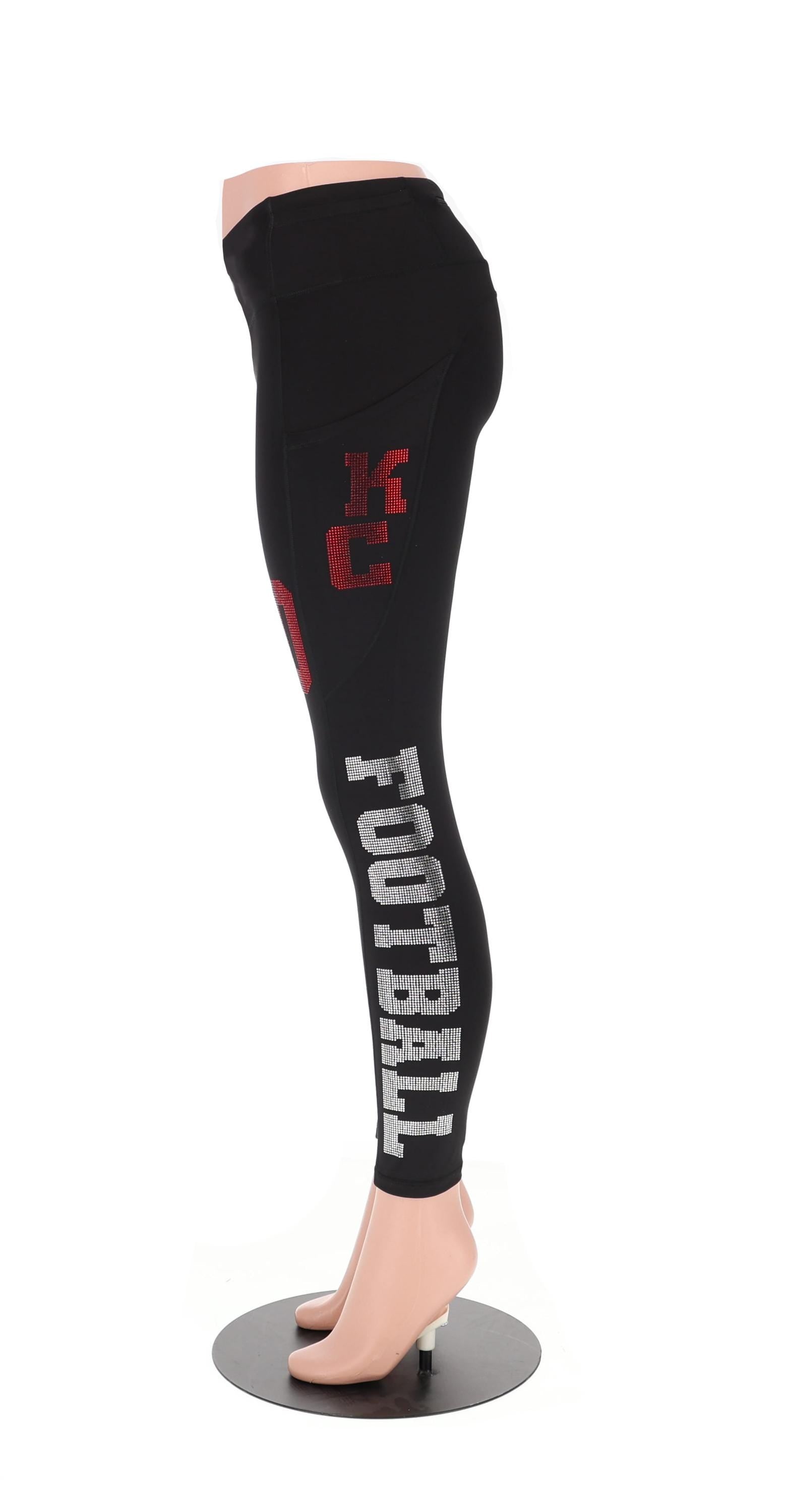 Kansas City Rhinestone Football Leggings: Activewear Yoga Pants