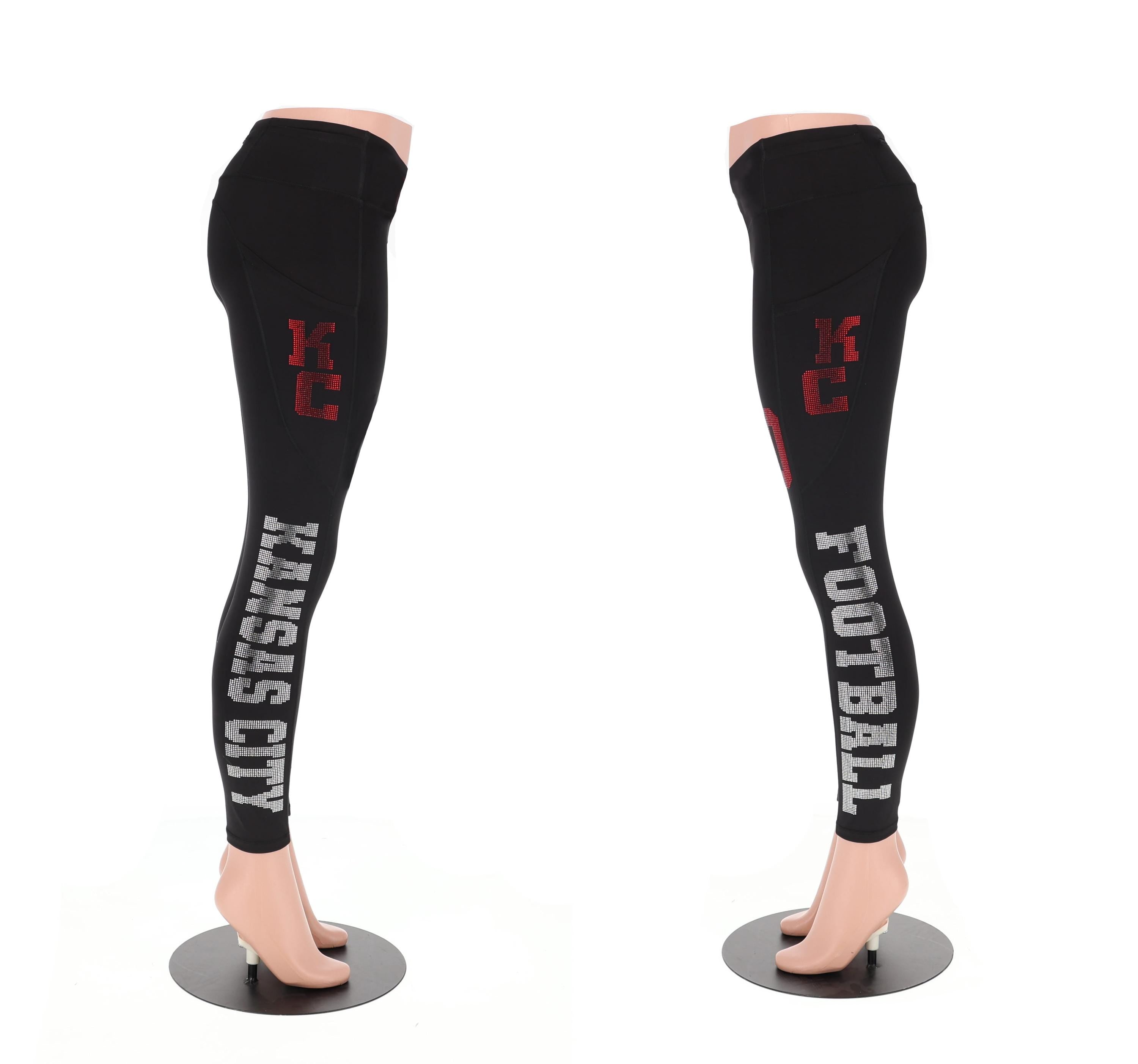 Kansas City Rhinestone Football Leggings: Activewear Yoga Pants