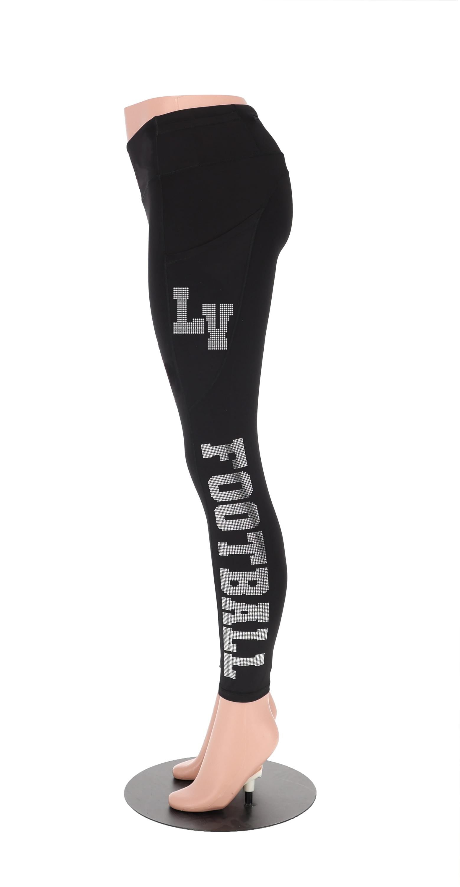 Las Vegas Rhinestone Football Leggings: Sparkling Active Wear
