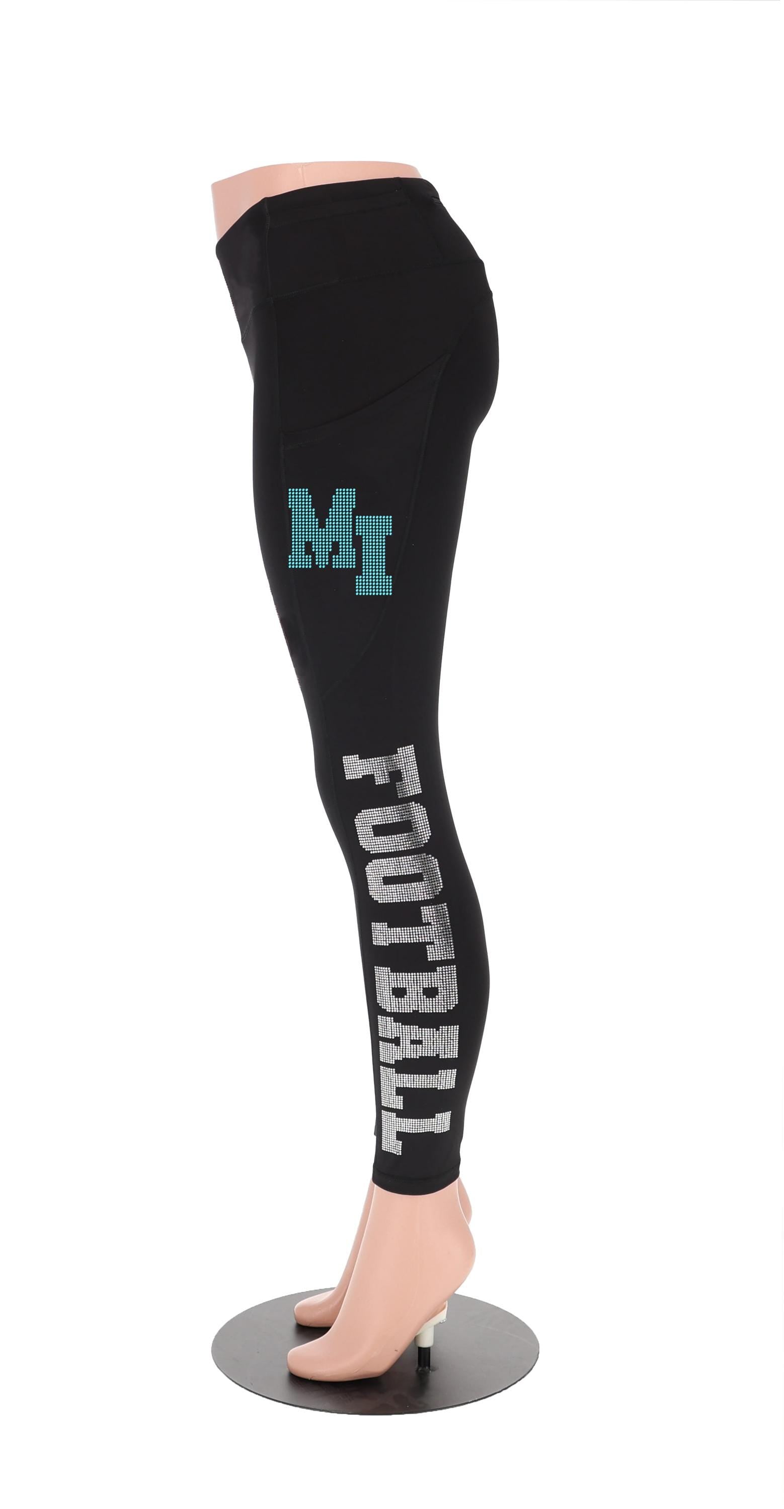 Miami Rhinestone Football Leggings: Game Day Sparkle Secondary image