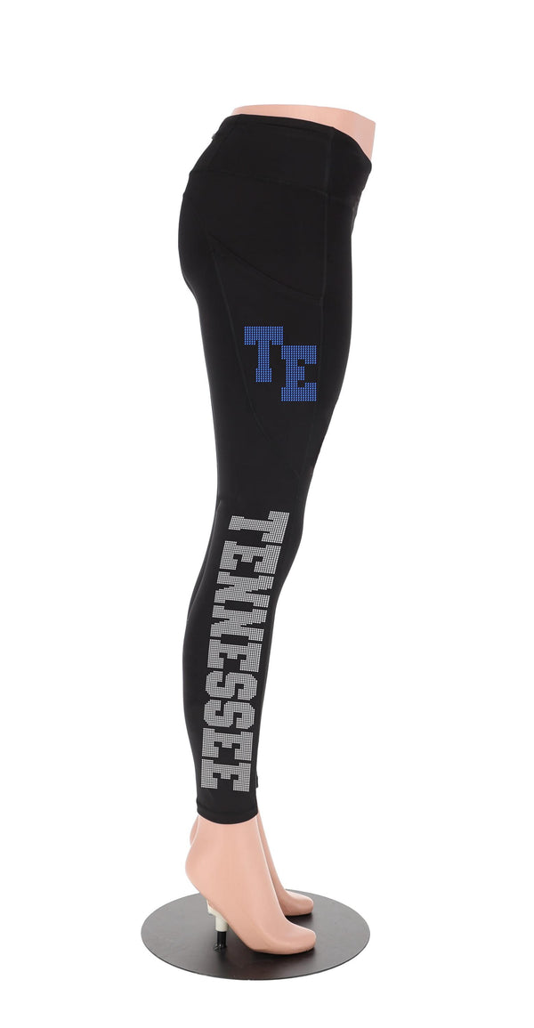 Tennessee Rhinestone Football Leggings: Glitter Game Day Pants