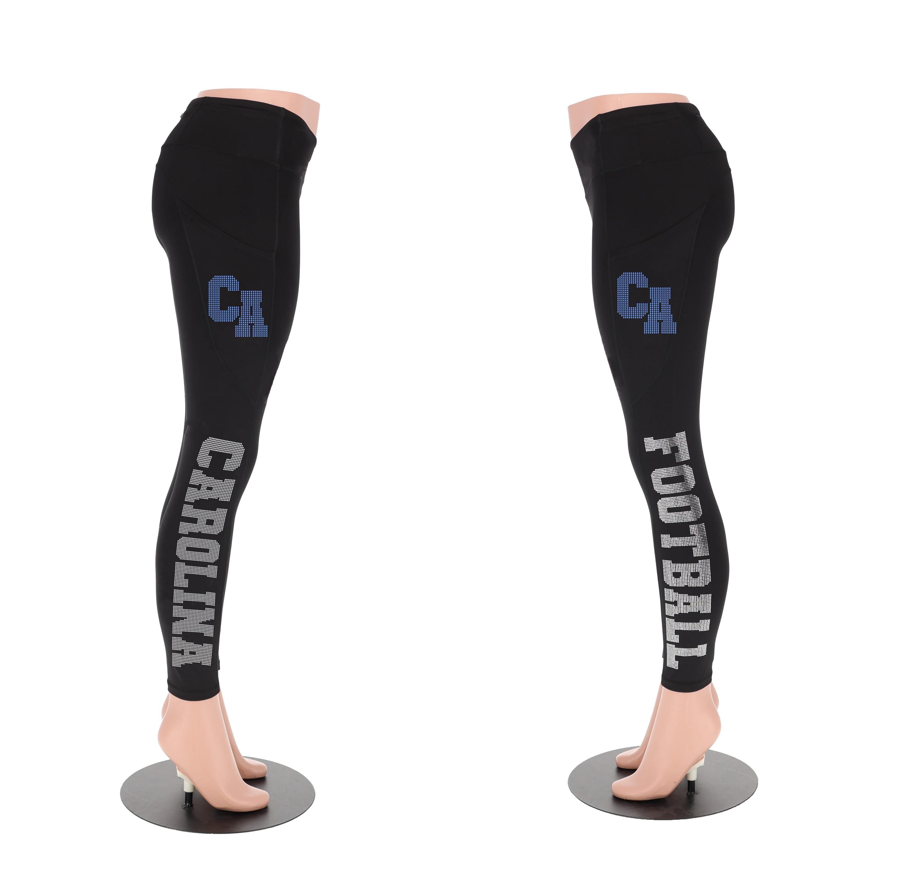 Carolina Rhinestone Football Leggings: Game Day Yoga Pants