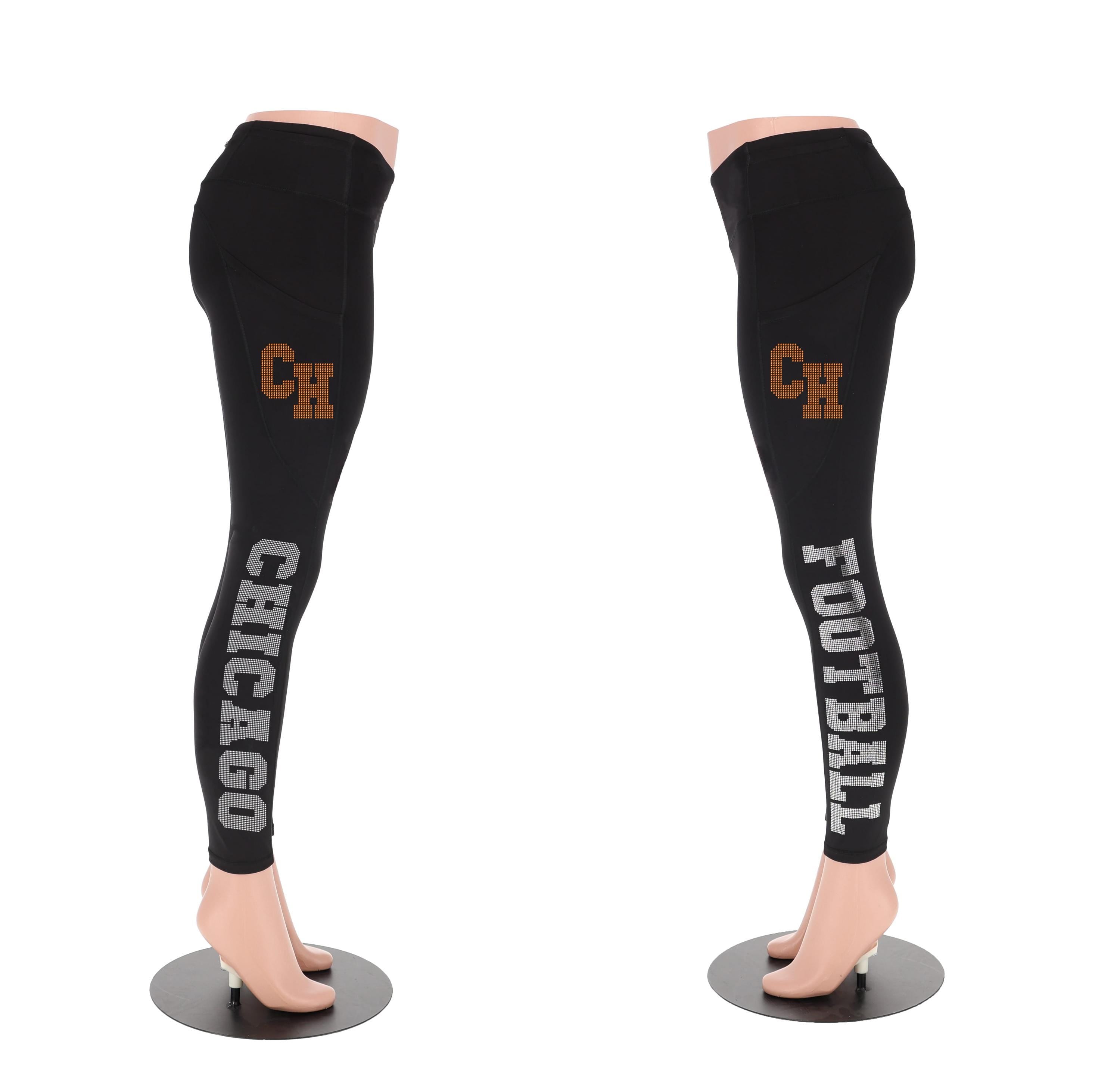 Chicago Rhinestone Football Leggings: Game Day Yoga Pants