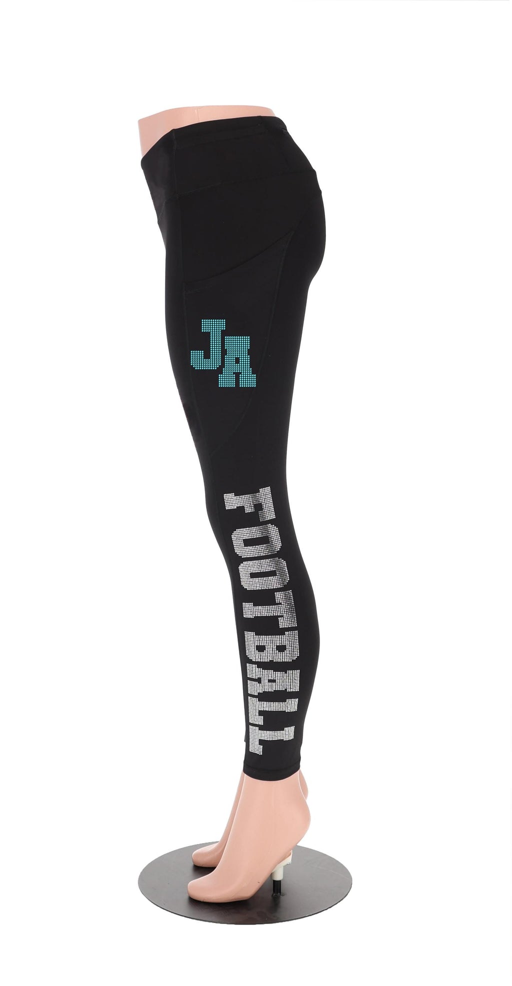 Jacksonville Rhinestone Football Leggings: Sparkling Game Day Yoga Pants