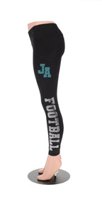 Jacksonville Rhinestone Football Leggings: Sparkling Game Day Yoga Pants