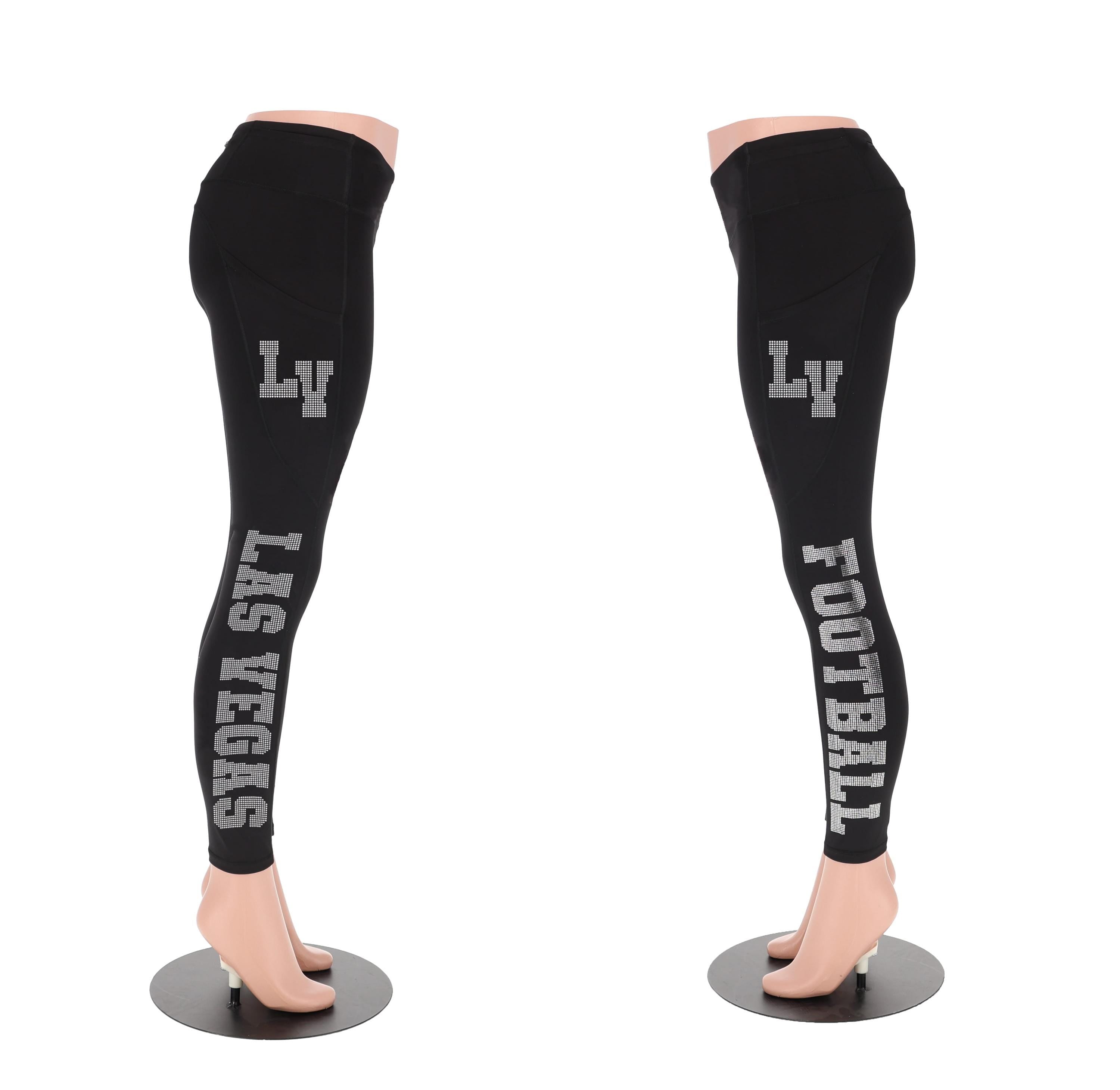 Las Vegas Rhinestone Football Leggings: Sparkling Active Wear