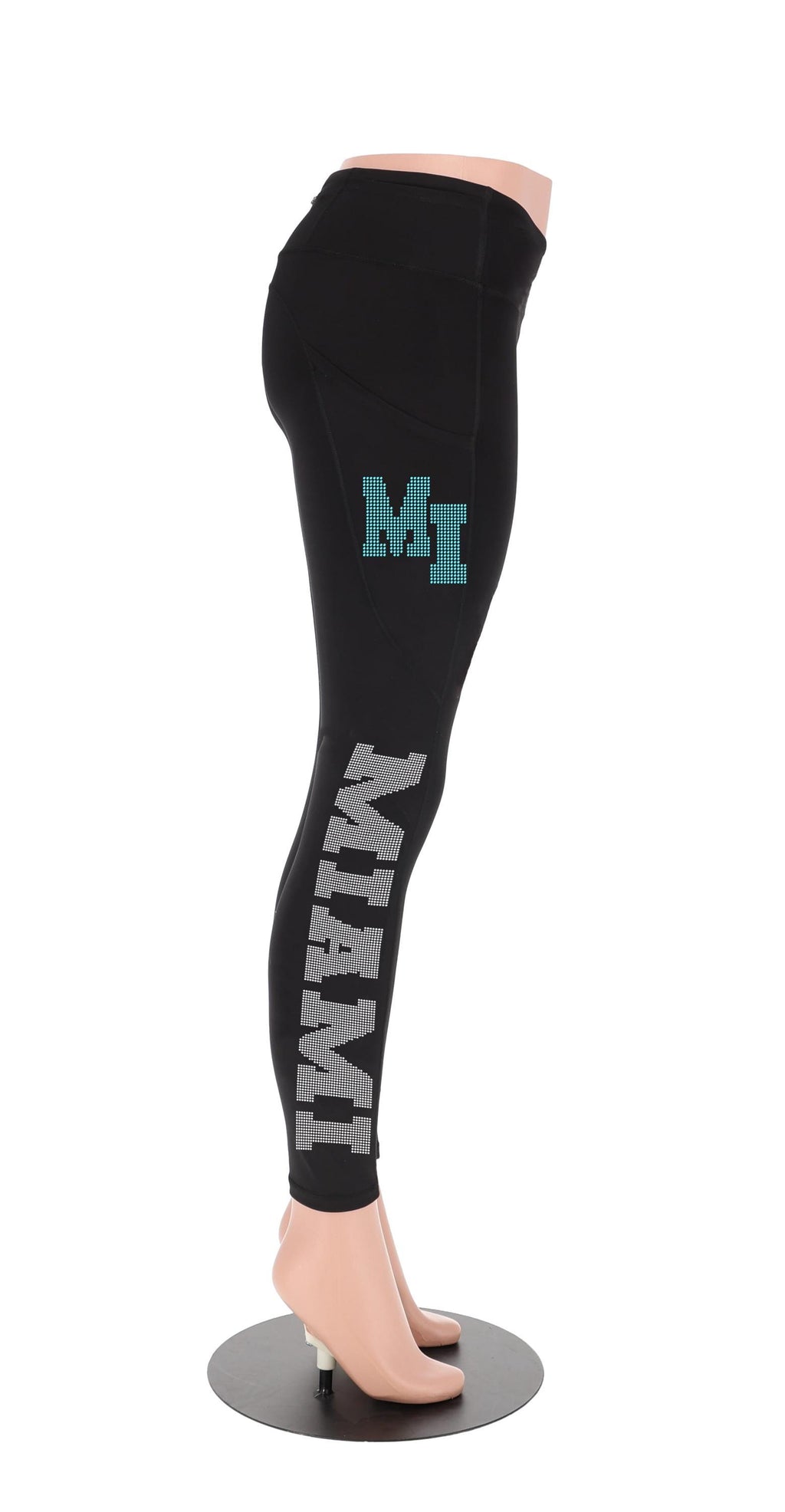 Miami Rhinestone Football Leggings: Game Day Sparkle