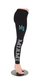 Miami Rhinestone Football Leggings: Game Day Sparkle