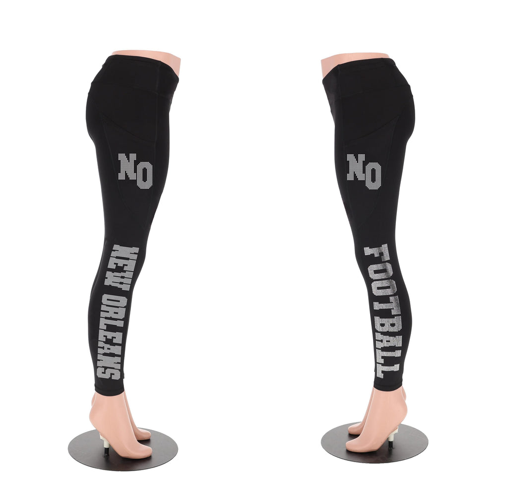 New Orleans Rhinestone Football Leggings: Game Day Bling