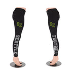 Seattle Rhinestone Football Leggings: Bling Fan Sport Activewear