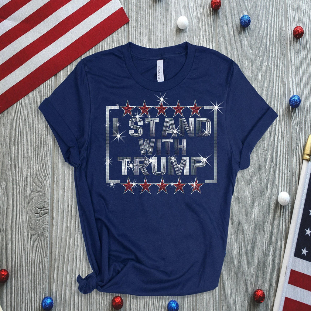Rhinestone Trump 2024 T-Shirt: Political Women's Tee