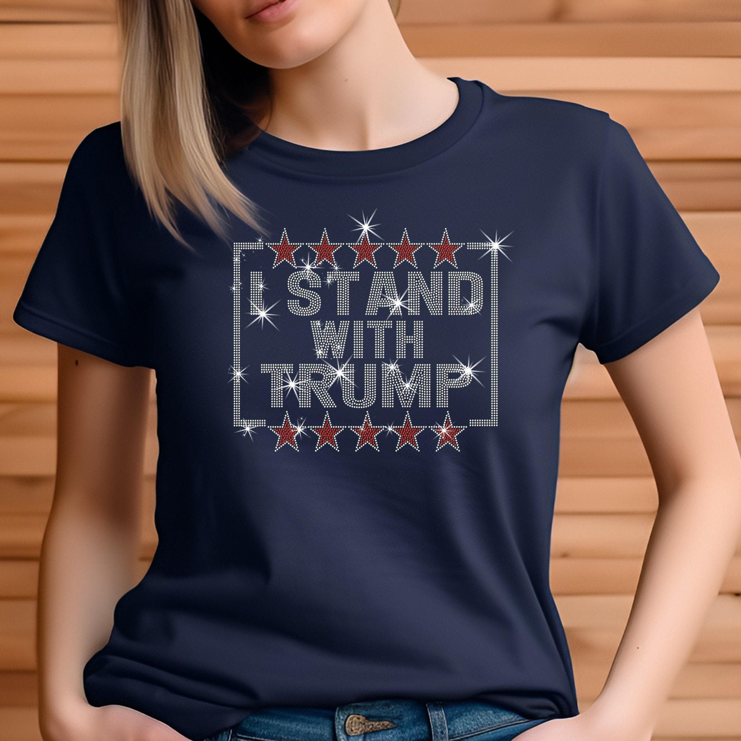 Rhinestone Trump 2024 T-Shirt: Political Women's Tee