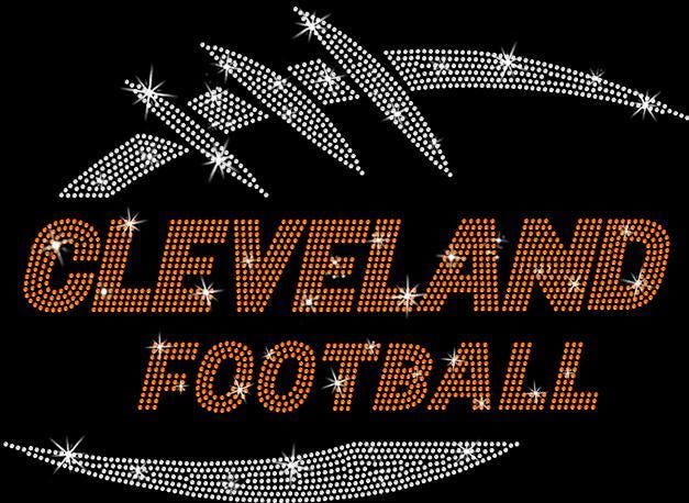 Cleveland Football Rhinestone T-Shirt: Game Day Sparkle Tee