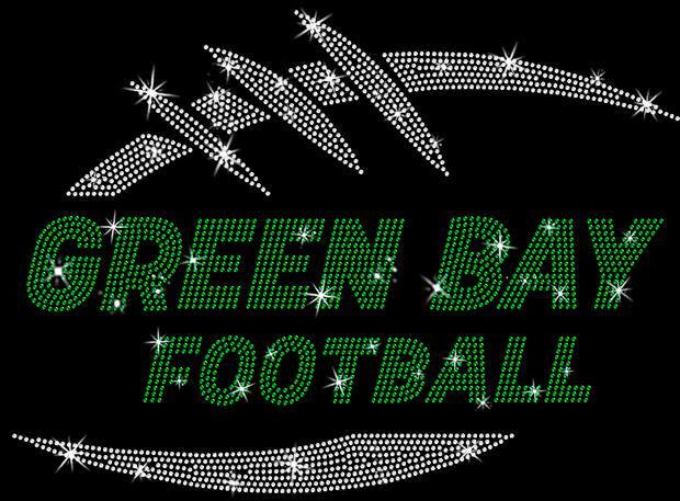 Green Bay Rhinestone Football T-Shirt: Game Day Souvenir Secondary image