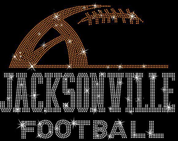 Jacksonville Rhinestone Football T-Shirt: Game Day Tailgate Shirt Secondary image