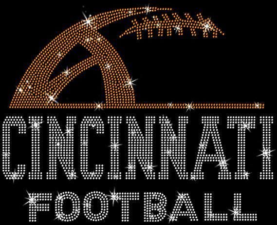 Cincinnati Rhinestone Football T-Shirt: Unique Game Day Apparel Secondary image