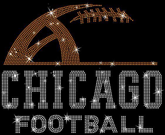 Chicago Rhinestone Football T-Shirt: Trendy Game Day Apparel