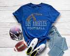 Los Angeles Rhinestone Football T-Shirt: Retro Game Day Unisex Tee