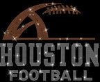 Houston Rhinestone Football T-Shirt: Comfort Colors Game Day Top