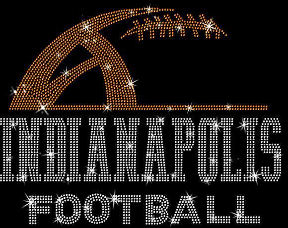 Indianapolis Rhinestone Football T-Shirt: Game Day Fan Shirt