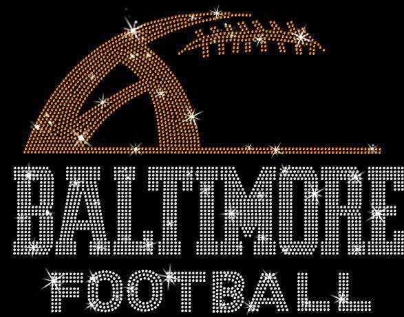 Baltimore Rhinestone Football T-Shirt: Trendy Game Day Shirt