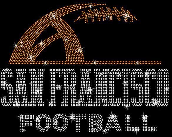 San Francisco Rhinestone Football T-Shirt: Game Day Apparel