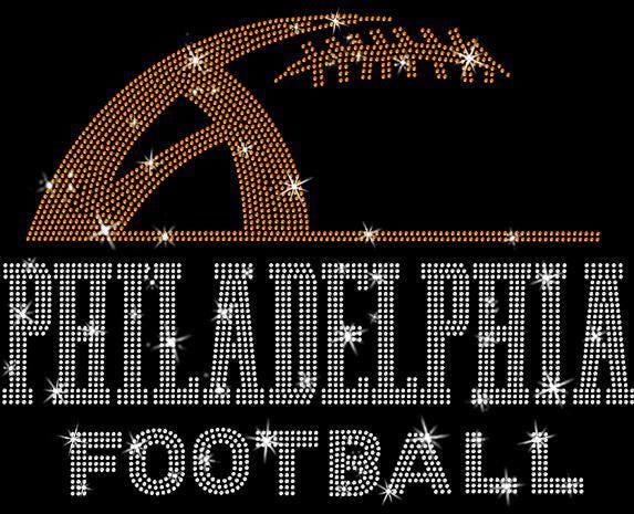 Philadelphia Rhinestone Football T-Shirt: Glitter Bling Game Day Outfit