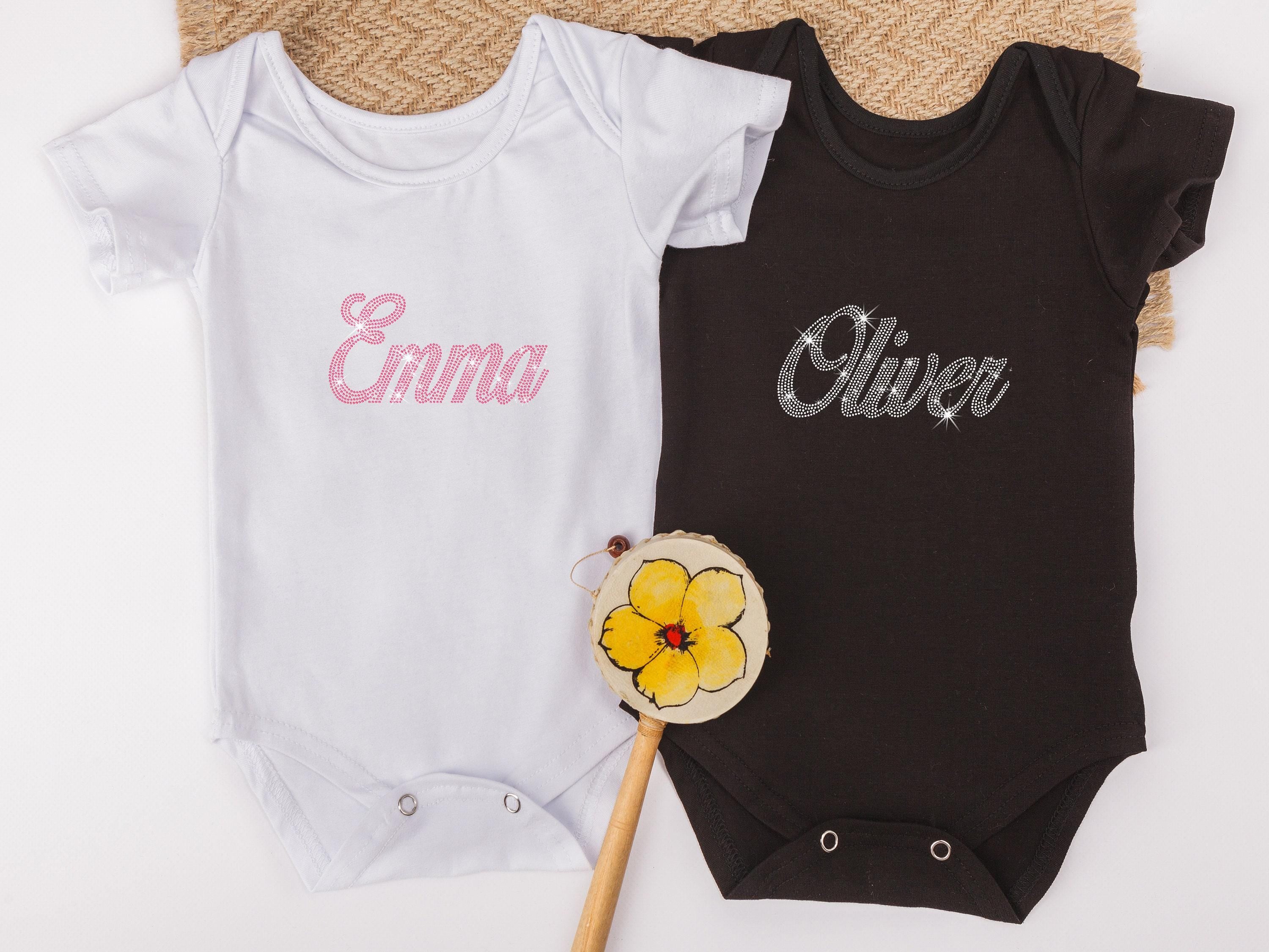 Custom Rhinestone Baby Onesie: Personalized Name Bling Secondary image