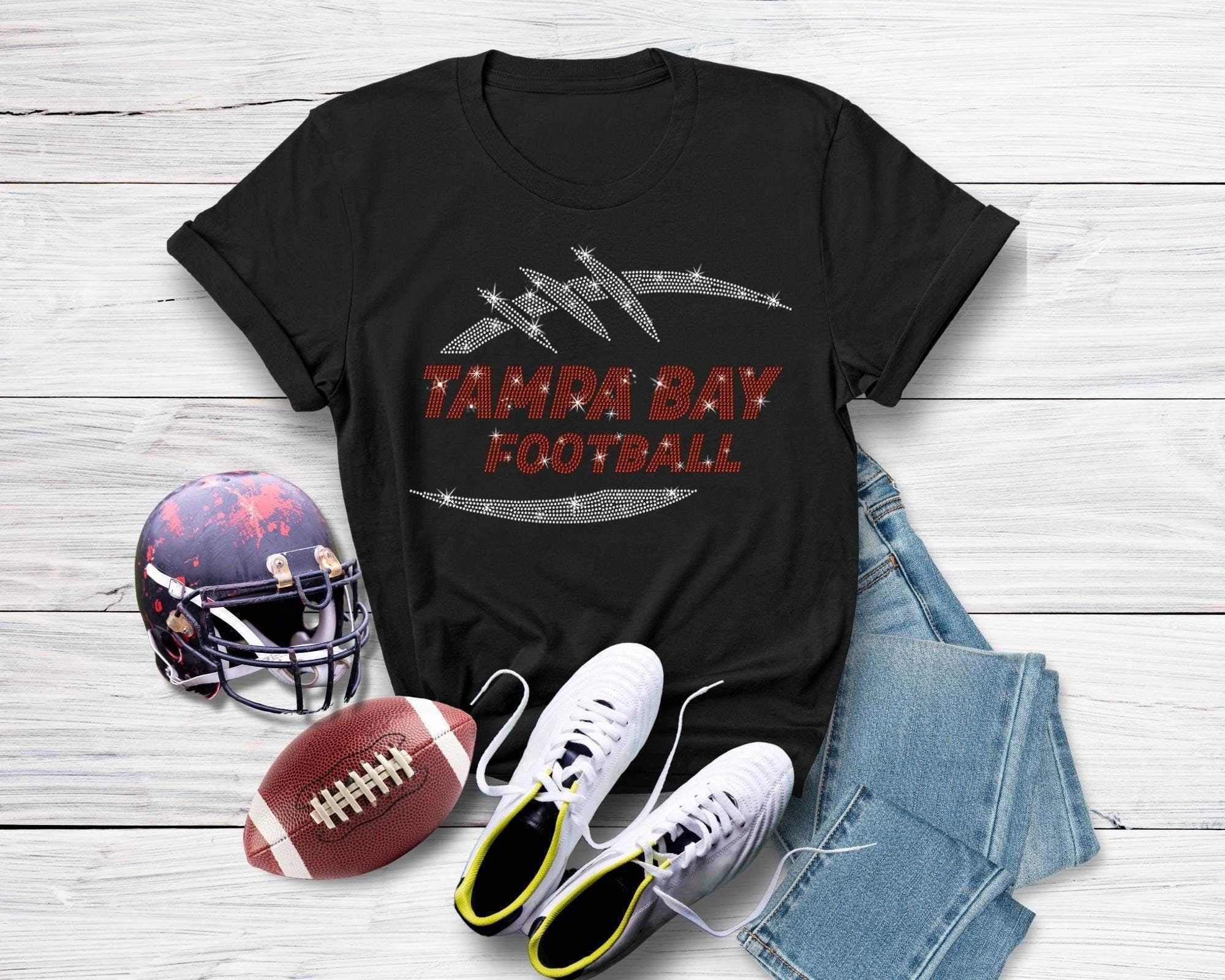 Tampa Bay Football Rhinestone T-Shirt: Retro Glittering Unisex Cotton