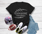 Custom Football Team Rhinestone T-Shirt: Personalized Sports Tee