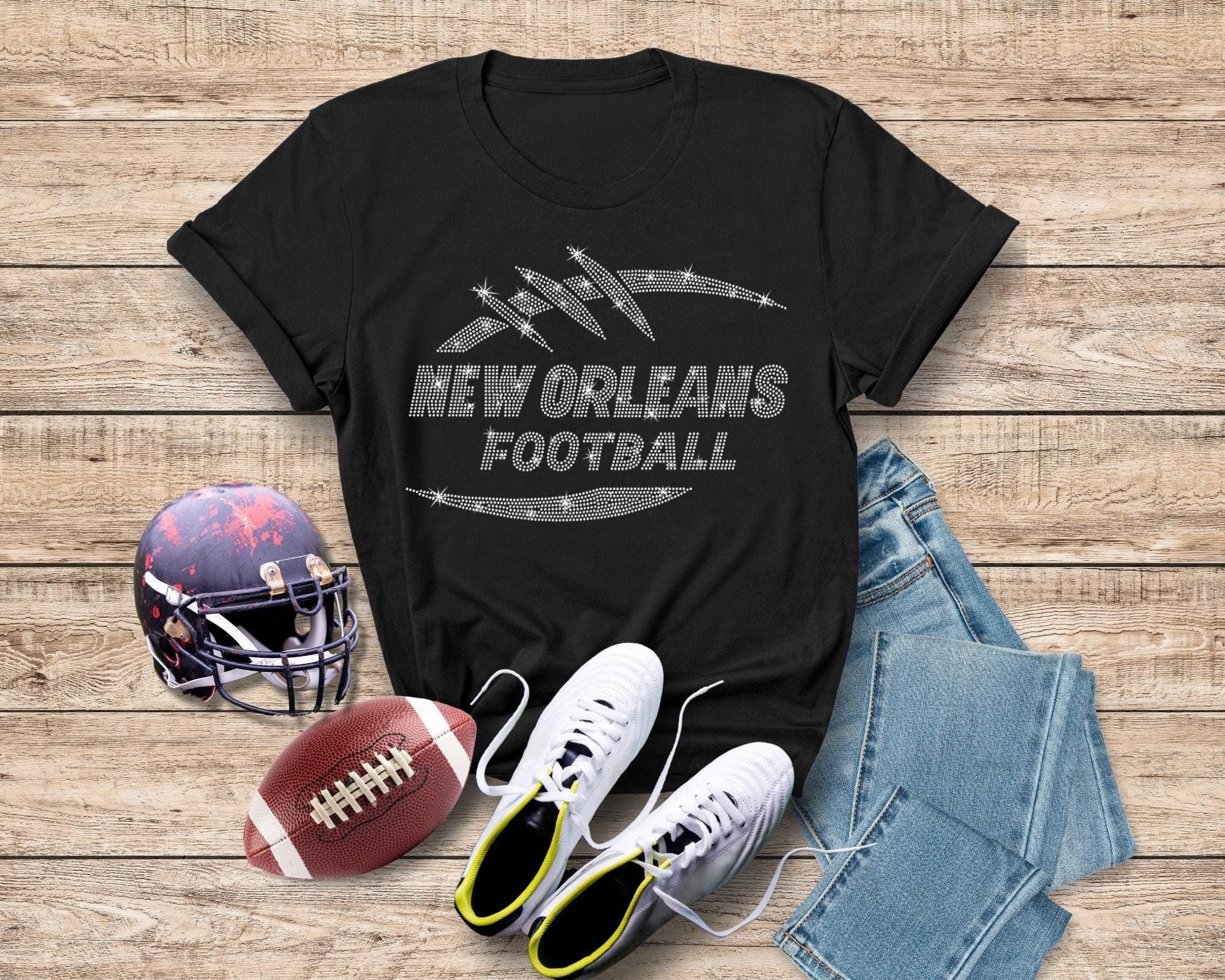 New Orleans Football Rhinestone T-Shirt: Game Day Retro Style Main image