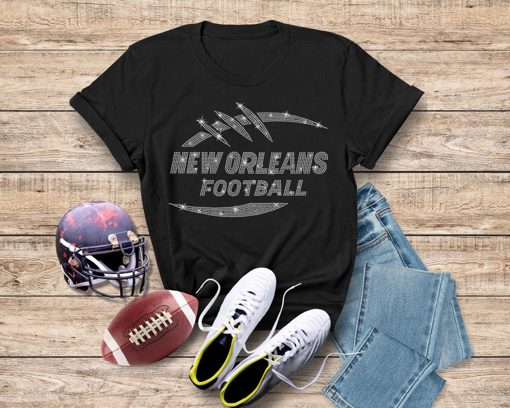New Orleans Football Rhinestone T-Shirt: Game Day Retro Style