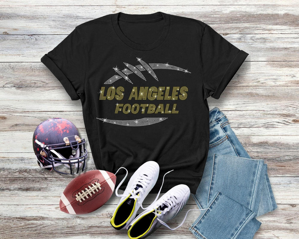 Los Angeles Football Rhinestone T-Shirt: Retro Game Day Apparel