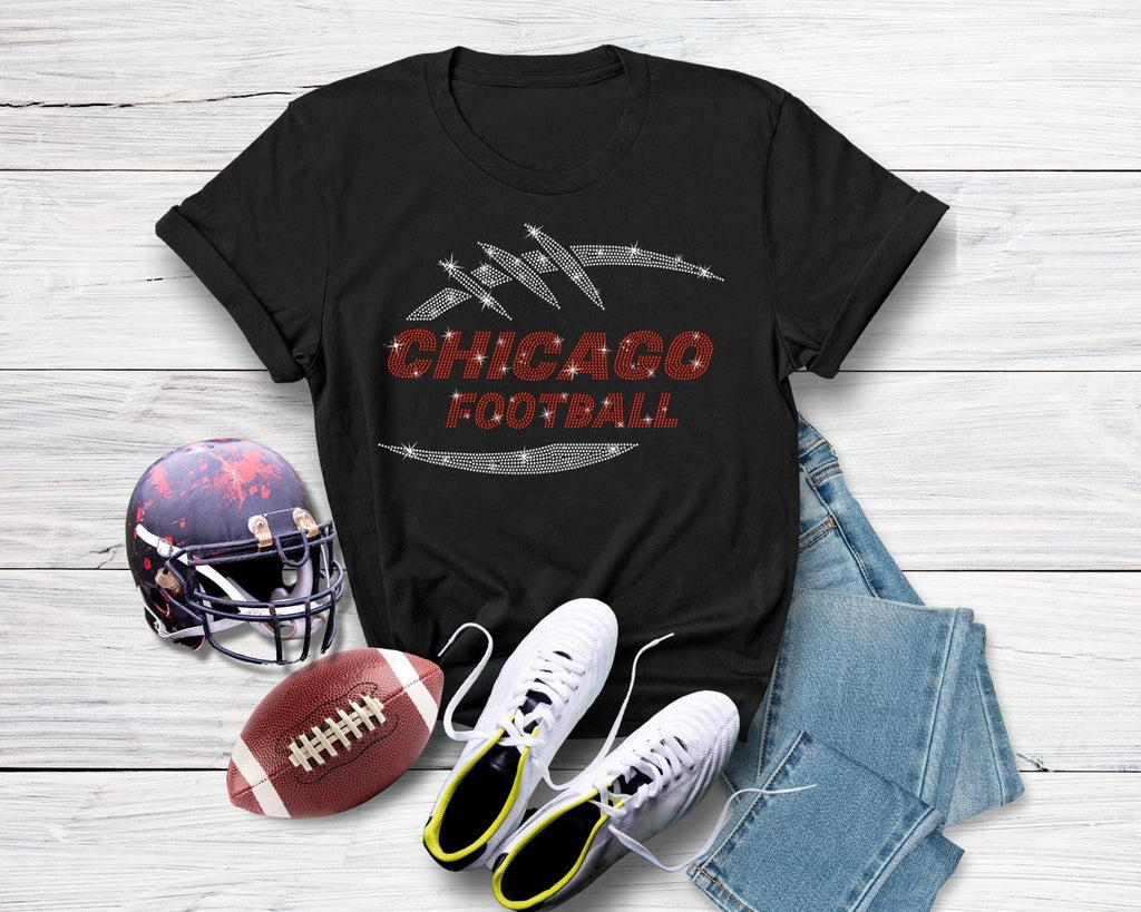 Chicago Football Rhinestone T-Shirt: Retro Game Day Apparel