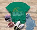 Philadelphia Rhinestone Football T-Shirt: Glitter Bling Game Day Outfit