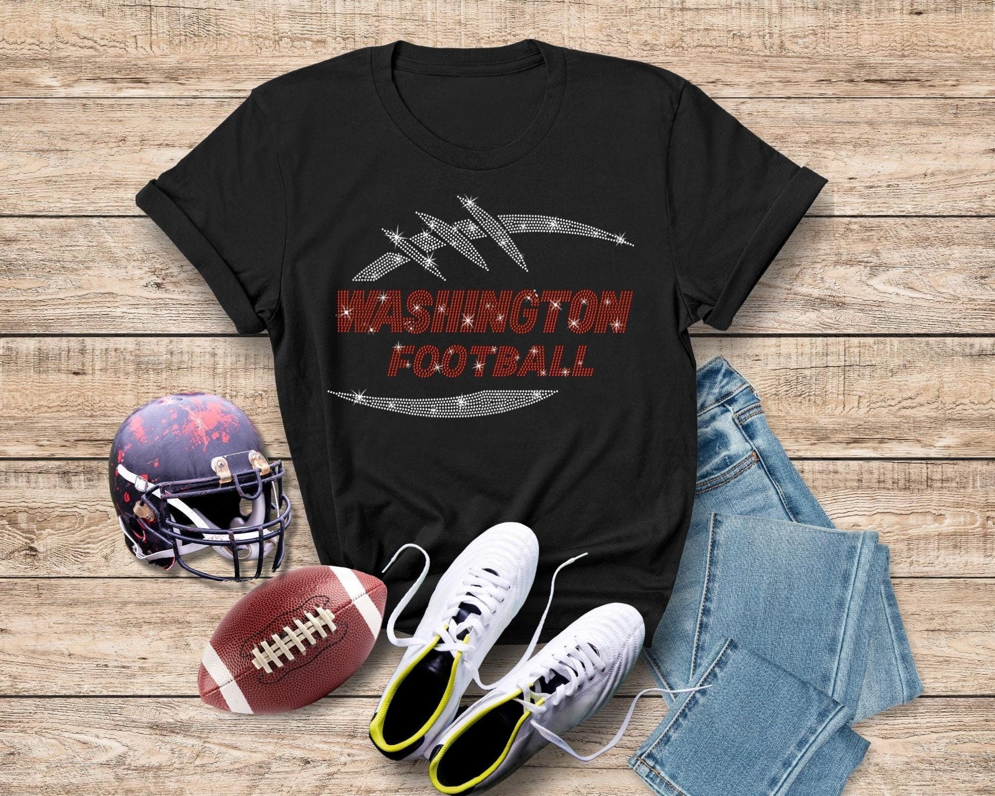 Washington Football Rhinestone T-Shirt: Retro Game Day Apparel
