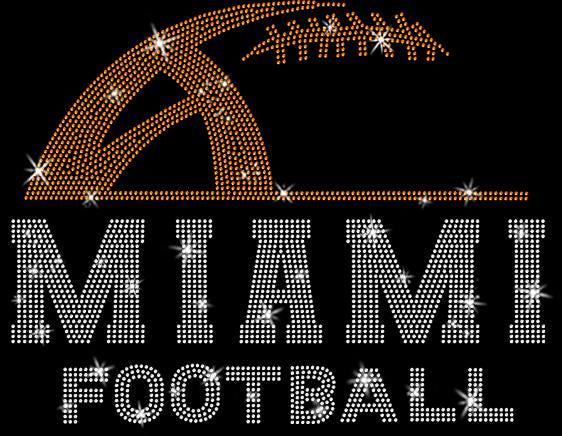 Miami Rhinestone Football T-Shirt: Unique Sports Fan Gift