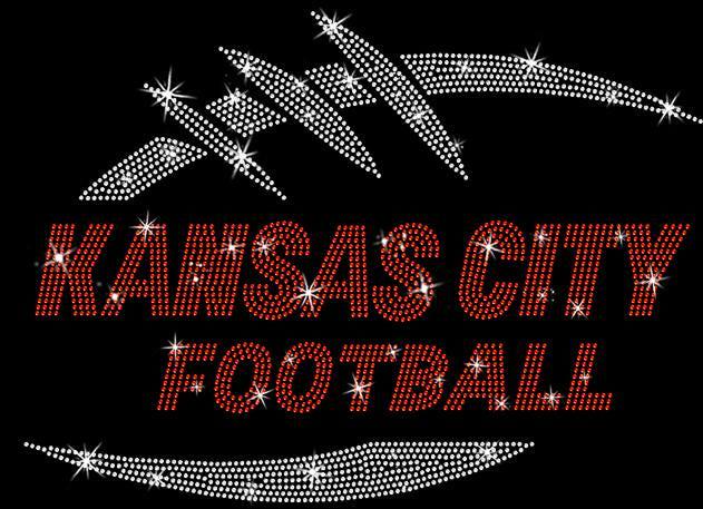 Kansas City Game Day Rhinestone Football T-Shirt