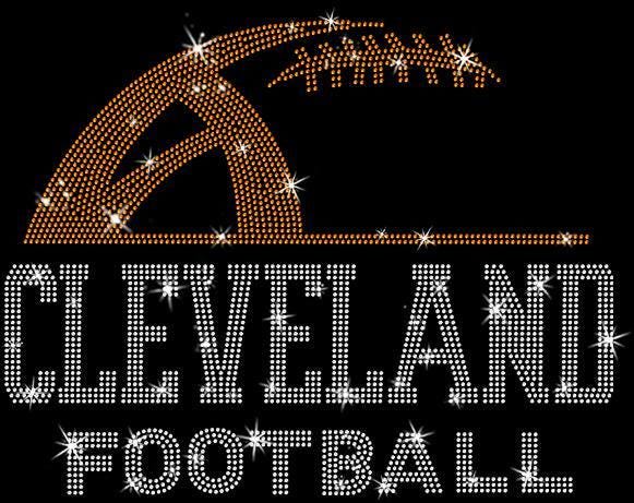 Cleveland Rhinestone Football T-Shirt: Retro Game Day Shirt Secondary image