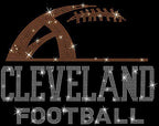 Cleveland Rhinestone Football T-Shirt: Retro Game Day Shirt