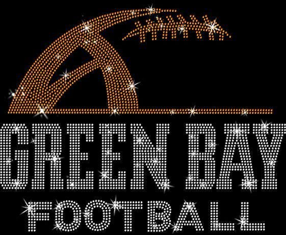 Green Bay Rhinestone Football T-Shirt: Game Day Fan Shirt