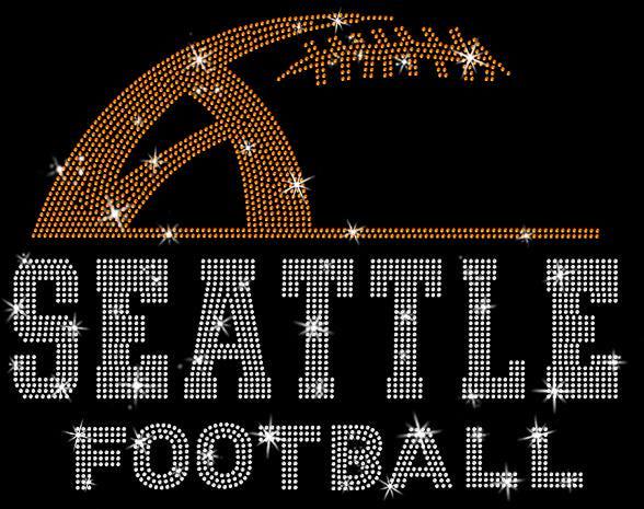 Seattle Rhinestone Football T-Shirt: Unisex Sport Tee