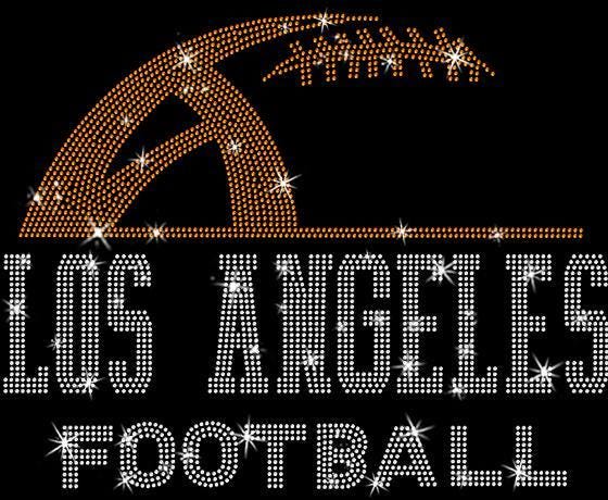 Los Angeles Rhinestone Football T-Shirt: Retro Game Day Unisex Tee