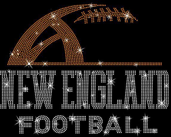 New England Rhinestone Football T-Shirt: Retro Game Day Shirt