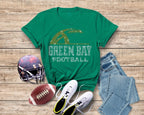 Green Bay Rhinestone Football T-Shirt: Game Day Fan Shirt