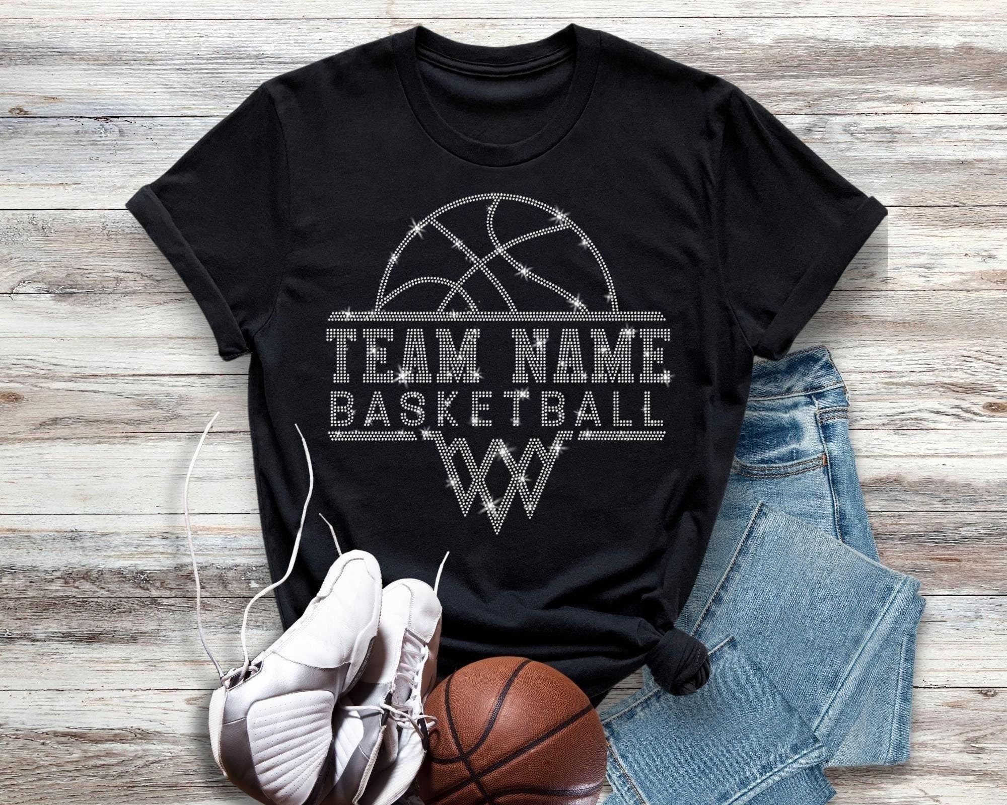 Custom Team Name Basketball Rhinestone T-Shirt: Game Day Tee Main image