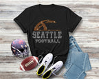Seattle Rhinestone Football T-Shirt: Unisex Sport Tee